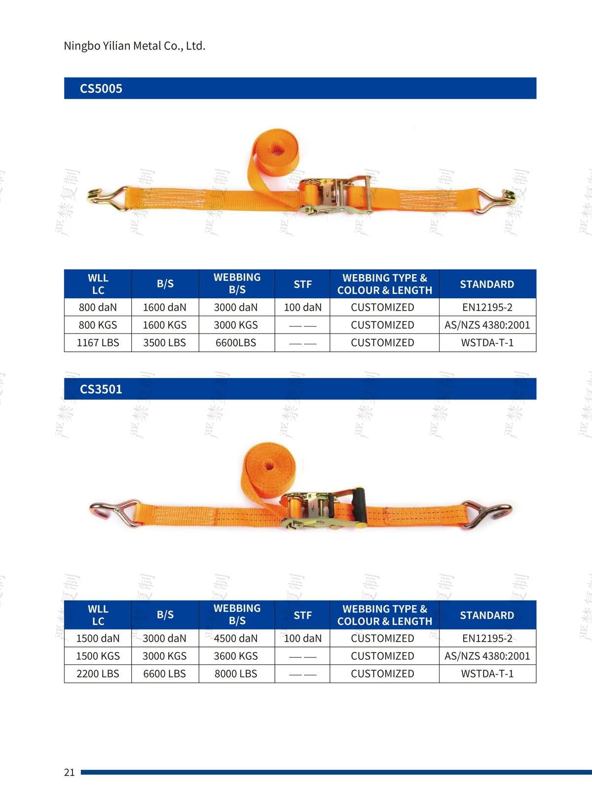P.21 棘轮拉紧带 Ratchet Tie-Down