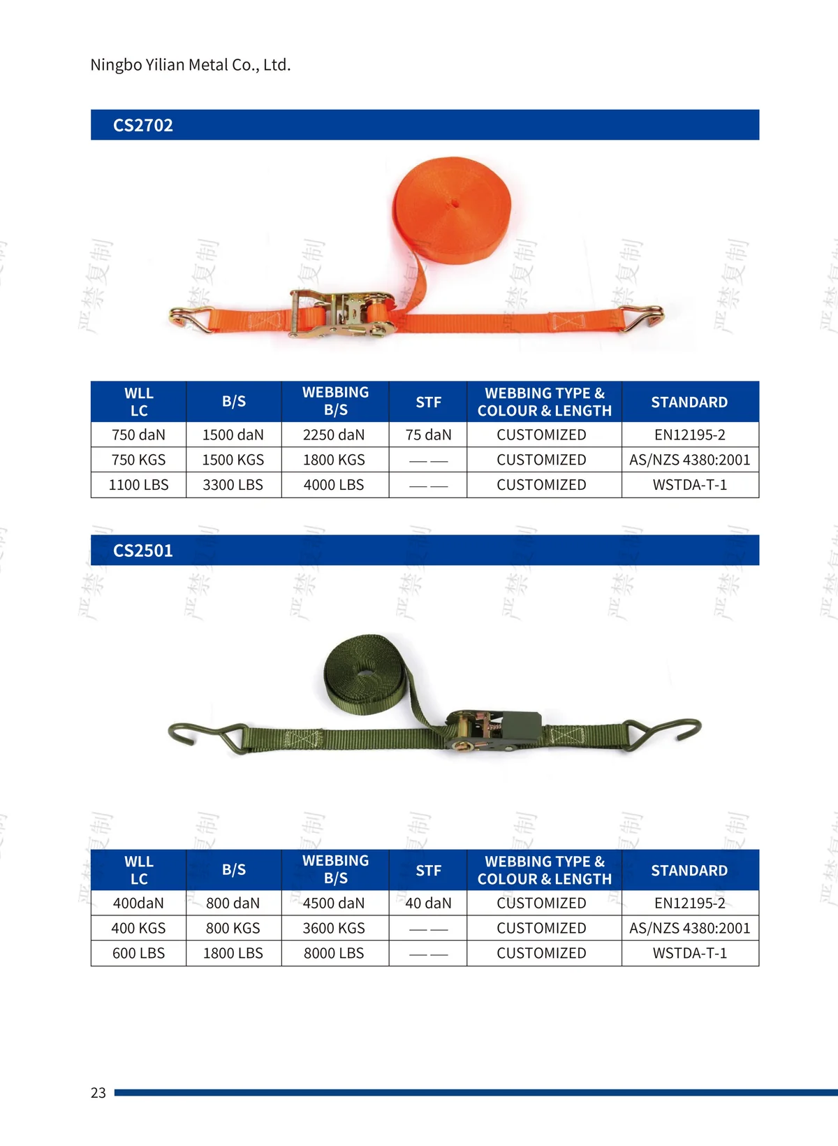 P.23 棘轮拉紧带 Ratchet Tie-Down
